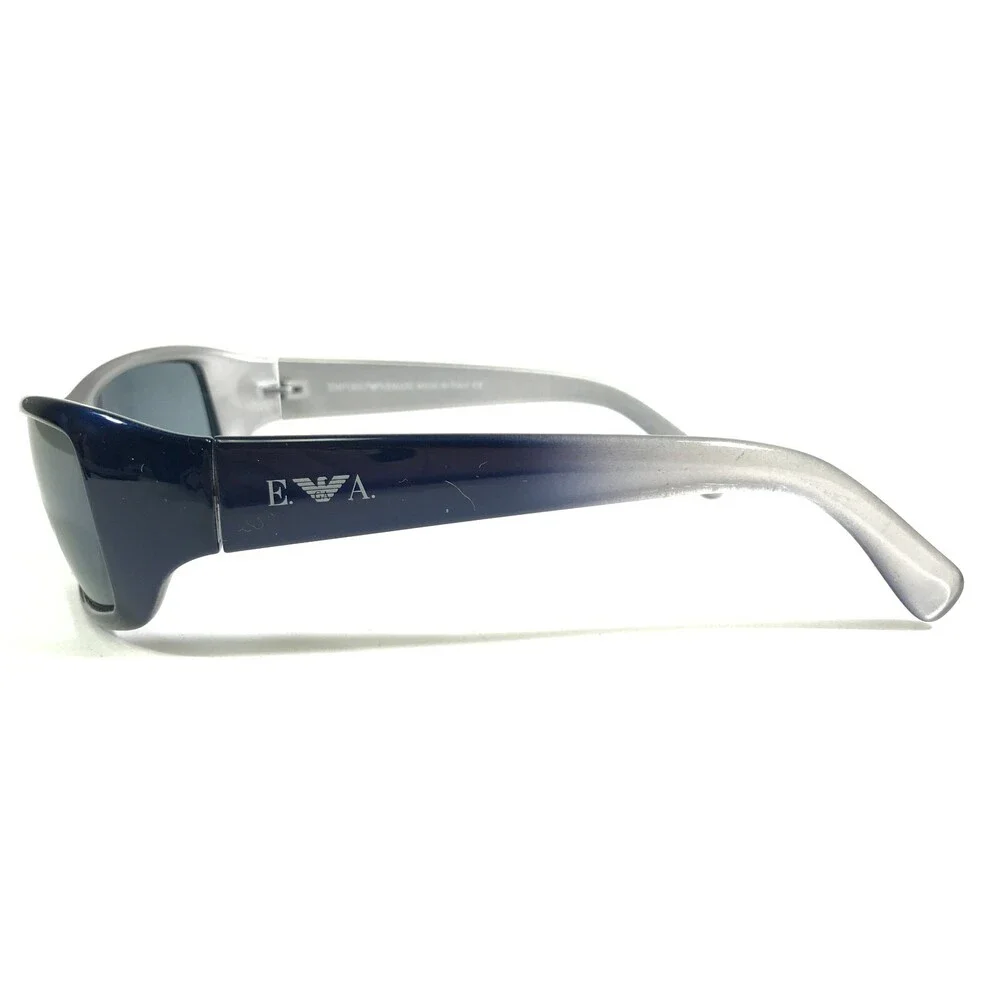 Emporio Armani Sunglasses 705-S 777/53 Blue Silver Rectangular with Blue Lenses